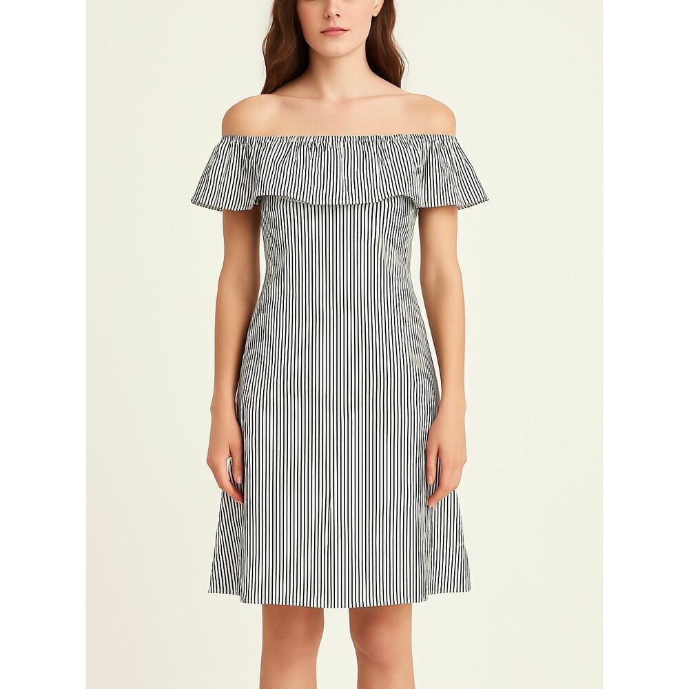 Banana Republic Off Shoulder blue and white Stripe Dress Size 0